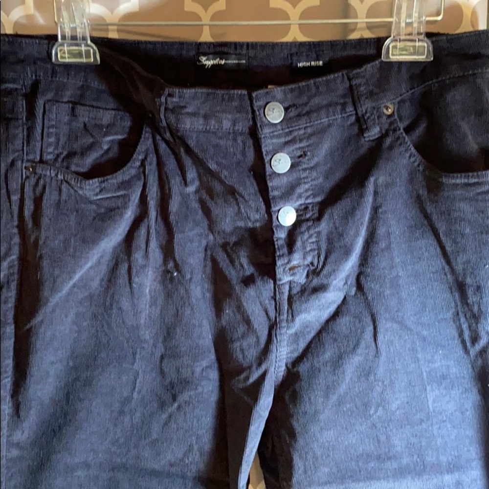 Corduroy pants - 4 button blue